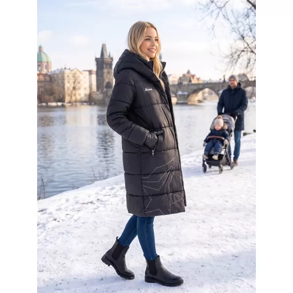 Palton de damă KIXMI VENECIA NEGRU/ALB 