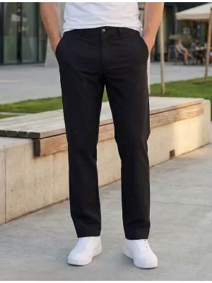 Pantaloni pentru bărbați ALTISPORT ATS TROUSER CLASSIC-FIT NEGRU