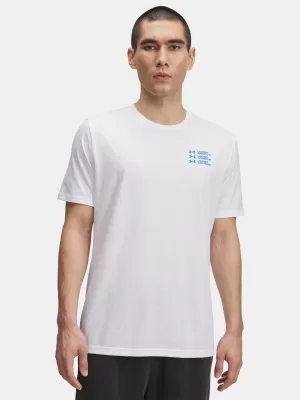 Tricou pentru bărbați UNDER ARMOUR UA TRIPLE STACK LC LOGO SS ALB