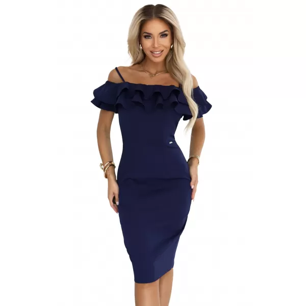  Rochie NUMOCO 599-3 ALBASTRU ÎNCHIS 