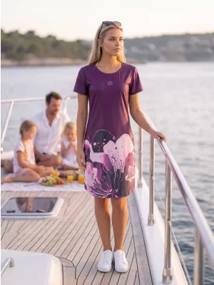 Tricou premium extins pentru femei ALTISPORT VOJ/ALW090SAT02 BURGUNDIA