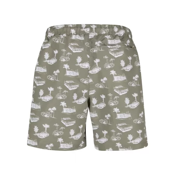  Pantaloni scurți de baie URBAN CLASSICS TB2679 MĂSLIN PAL/ALB 