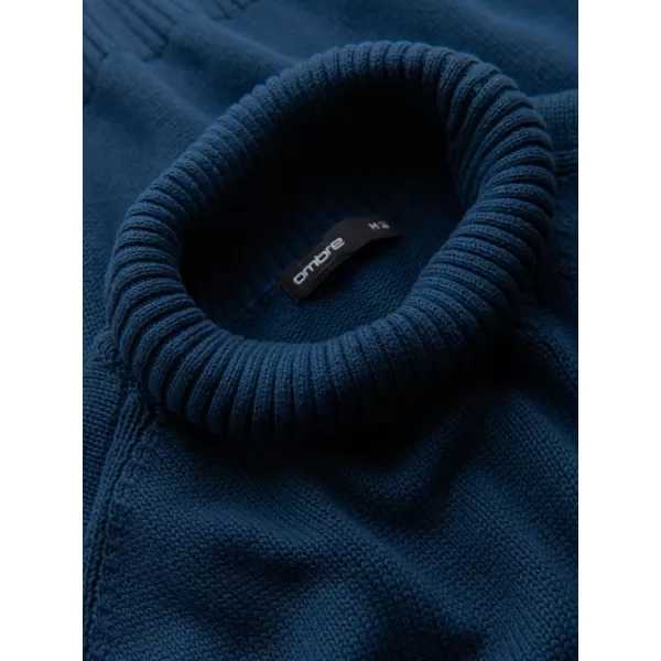  Pulover pentru bărbați OMBRE OM-SWTN-0163 ALBASTRU ÎNCHIS 