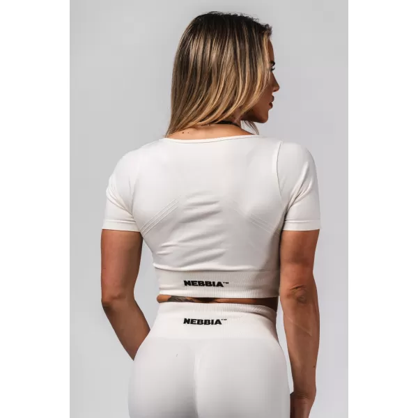  Crop top model fără cusături FLOW SEAMLESS 499 CREAM Nebbia 