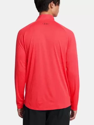 Tricou pentru bărbați UNDER ARMOUR UA TECH TEXTURED 1/2 ZIP ROŞU