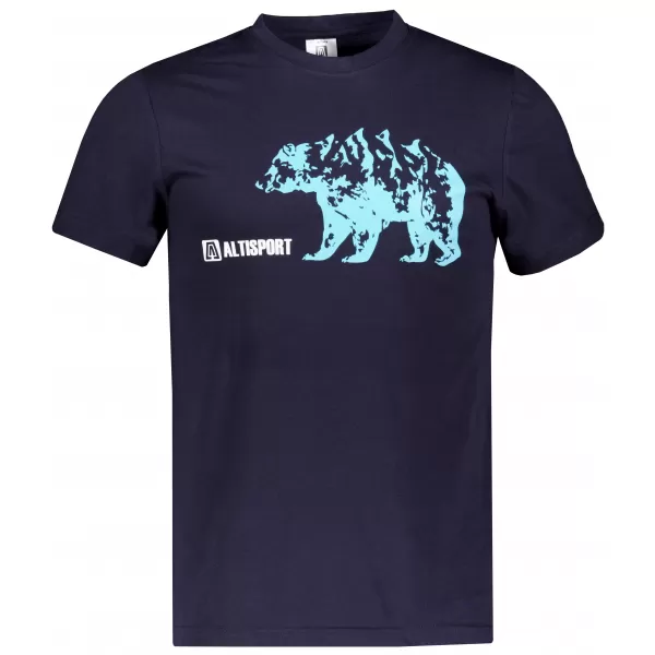  Tricou pentru bărbați cu mâneci scurte ALTISPORT ALM193129 SEA -BLUE 
