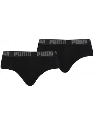 Briefuri pentru bărbați PUMA BASIC BRIEF 2P 88910006 NEGRU/NEGRU