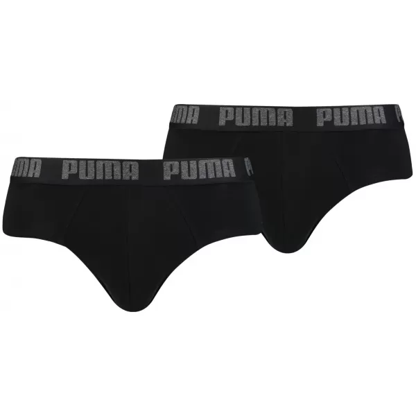  Briefuri pentru bărbați PUMA BASIC BRIEF 2P 88910006 NEGRU/NEGRU 