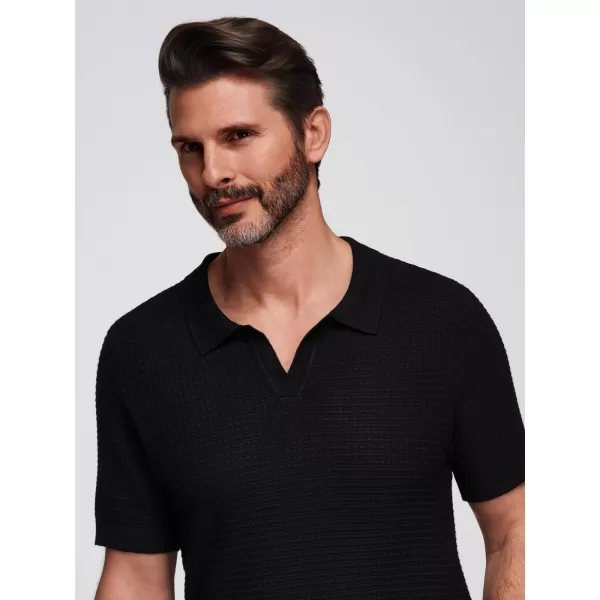  Tricou pentru bărbați OMBRE OM-POSS-0157 NEGRU 
