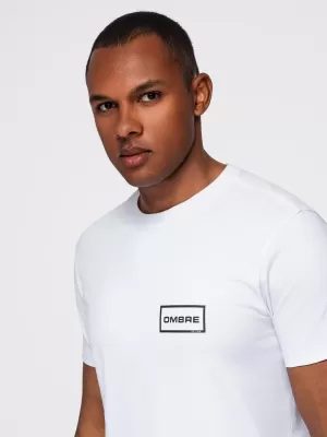 Tricou pentru bărbați OMBRE OM-TSPT-0231 ALB