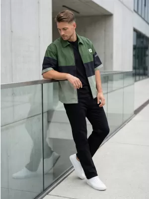 Cămașă premium pentru bărbați ALTISPORT VOJ/ALM051KOS01 KAKI