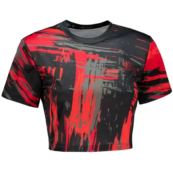  Crop top de damă premium ALTISPORT VOJ/ALW010TR07 ČERNOČERVENÁ NEGRU ȘI ROȘU 