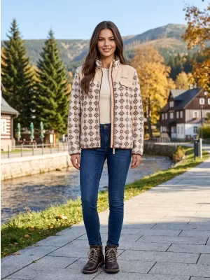 Hanorac de damă din fleece ALTISPORT GENESIS BEJ