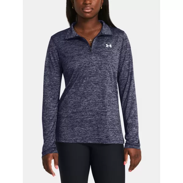  Tricou pentru femei UNDER ARMOUR TECH 1/2 ZIP- TWIST 1384225-410 ALBASTRU 