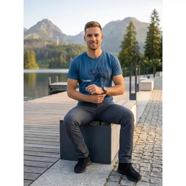  Tricou pentru bărbați cu mâneci scurte ALTISPORT ALM193129 DENIM 