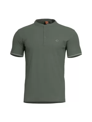 tricou PENTAGON LEVANTES HENLEY T-SHIRT STRIPES K09025 VERDE CAMO