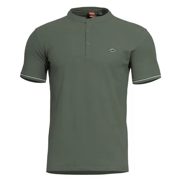  tricou PENTAGON LEVANTES HENLEY T-SHIRT STRIPES K09025 VERDE CAMO 