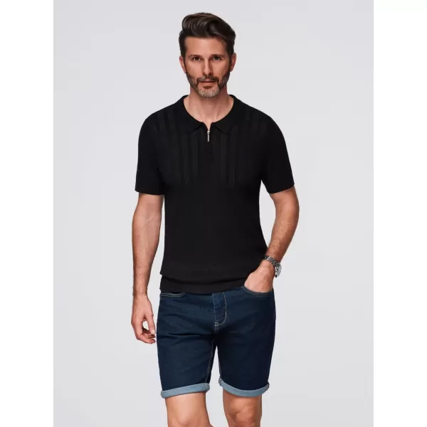  Tricou pentru bărbați OMBRE OM-POSS-0158 NEGRU 