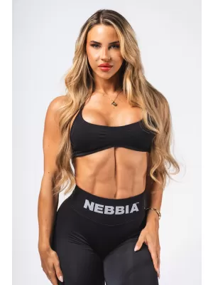 Sutien sport cu ridicare fără cusături FLOW SEAMLESS 495 BLACK Nebbia