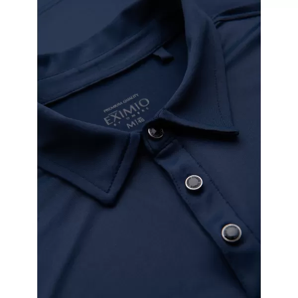  Tricou pentru bărbați cu guler OMBRE OM-POLS-0139 ALBASTRU MARIN 