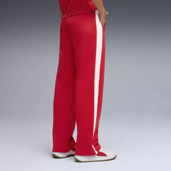  Pantaloni de trening pentru femei PUMA T7 ALWAYS ON STRAIGHT TRACK PANTS OP 62979711 PENTRU TOTDEAUNA ROȘU 
