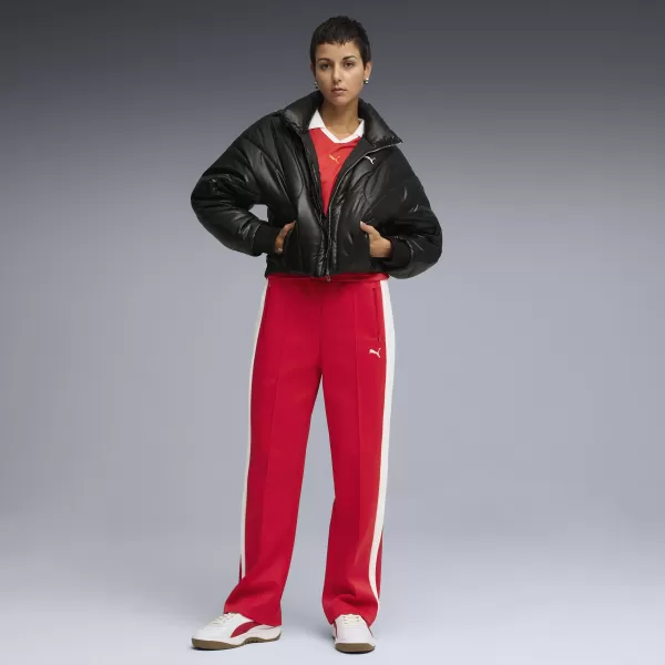  Pantaloni de trening pentru femei PUMA T7 ALWAYS ON STRAIGHT TRACK PANTS OP 62979711 PENTRU TOTDEAUNA ROȘU 