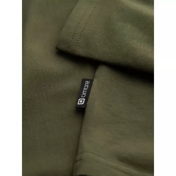  Cămaşă OMBRE OM-LSCL-0130 VERDE MĂSLIN ÎNCHIS 
