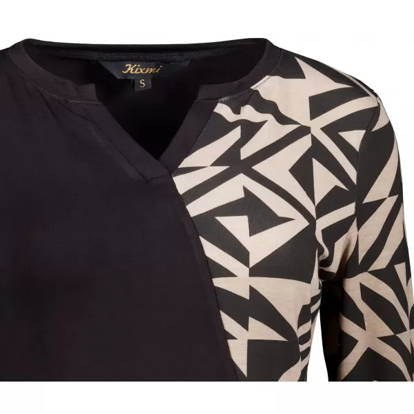  Tricou pentru femei KIXMI VIVIANE NEGRU/BEJ 