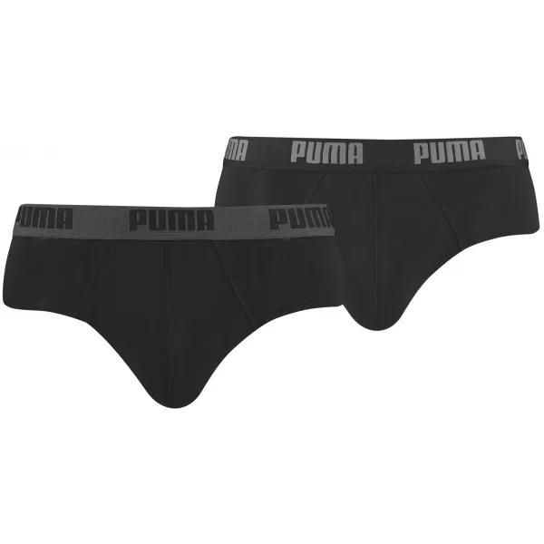  Briefuri pentru bărbați PUMA BASIC BRIEF 2P 88910006 NEGRU/NEGRU 