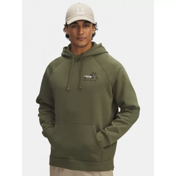  Hanorac pentru bărbați UNDER ARMOUR UA RIVAL FLEECE HBR LOGO HD 6003955-390 VERDE 