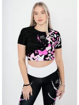 Crop top funcțional premium pentru femei ALTISPORT VOJ/ALW022TR07 ČERNORŮŽOVÁ ROZ NEGRU