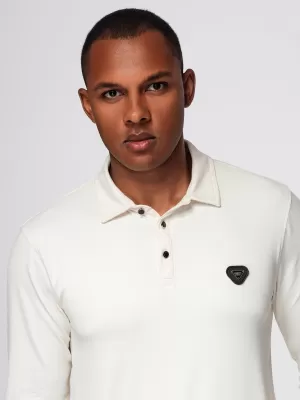Tricou pentru bărbați cu guler OMBRE OM-POLS-0139 CREMĂ
