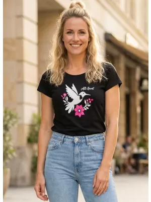 Tricou pentru femei cu mâneci scurte ALTISPORT ALW192122 NEGRU