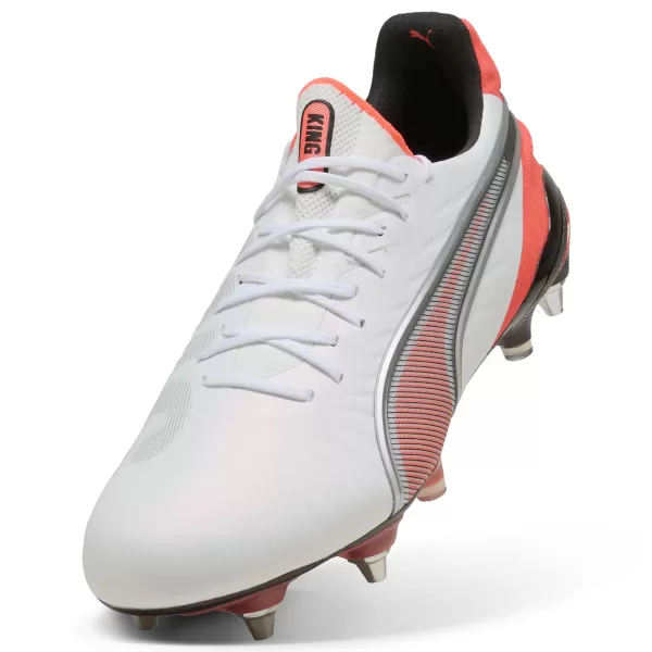  Cizme de fotbal pentru bărbați PUMA KING ULTIMATE MXSG 10881701 PUMA WHITE/PUMA SILVER 