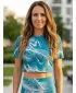 Crop top de damă premium ALTISPORT VOJ/ALW001TR07 SMARALD/GRI