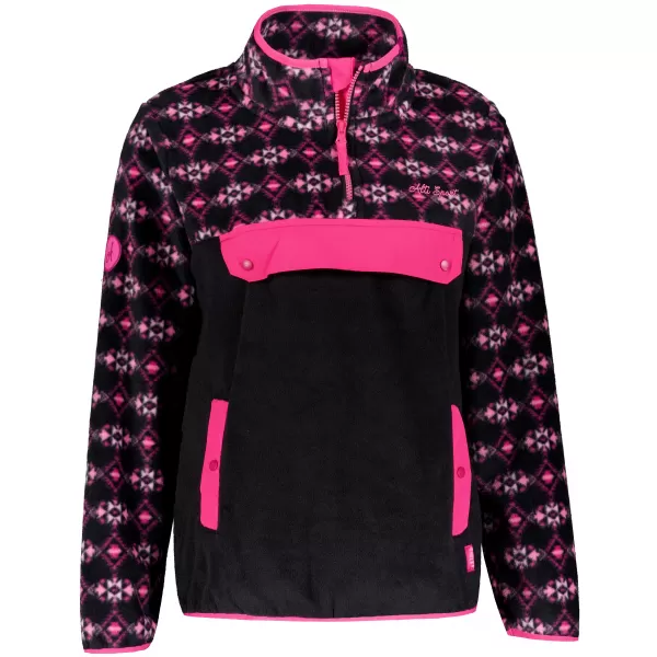 Hanorac de damă din fleece ALTISPORT GEMMY NEGRU/ROZ 