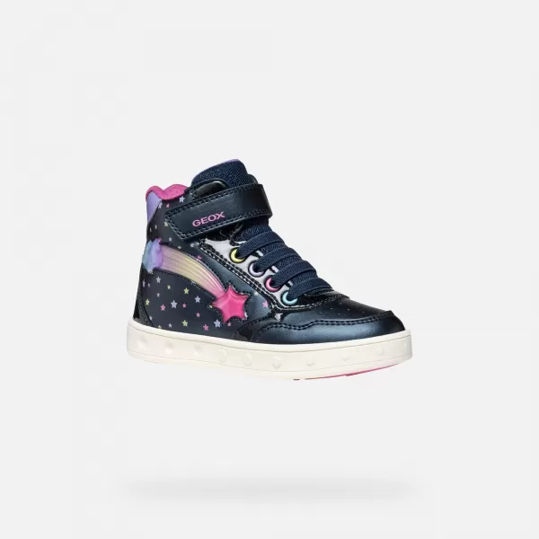  Adidași pentru fete GEOX SKYLIN J568WB0PVKCC4243 ALBASTRU ÎNCHIS 