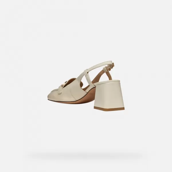  Pantofi de dama cu toc GEOX CORONILLA CREMOS 