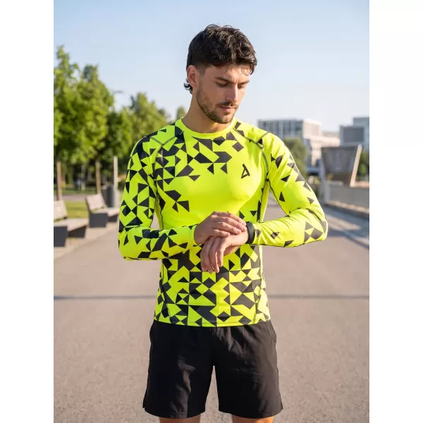  Cămașă de compresie funcțională premium pentru bărbați ALTISPORT VOJ/ALM108TR03 GALBEN NEON 
