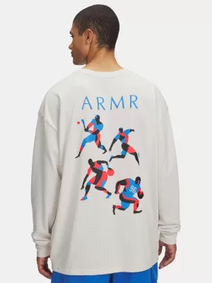 Tricou pentru bărbați UNDER ARMOUR UA HWT MODERN SPORT OS LS 6004885-110 ALB