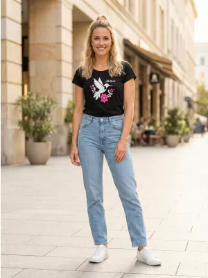 Tricou pentru femei cu mâneci scurte ALTISPORT ALW192122 NEGRU