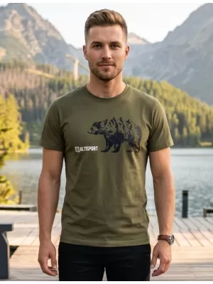 Tricou pentru bărbați cu mâneci scurte ALTISPORT ALM193129 KAKI