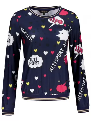 Tricou de damă ALTISPORT GAIA ALBASTRU ÎNCHIS