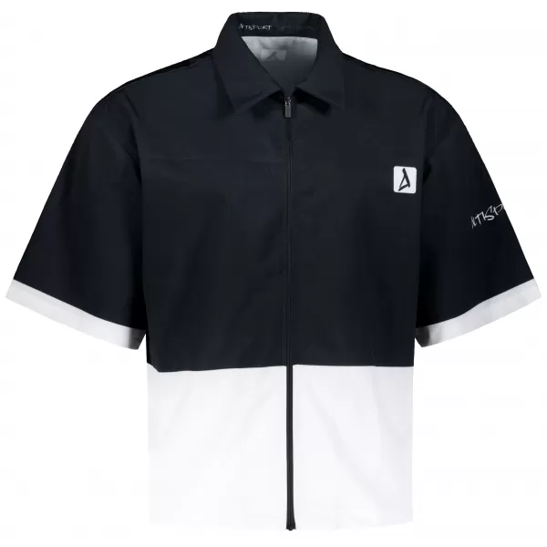  Cămașă premium pentru bărbați ALTISPORT VOJ/ALM051KOS01 ALB-NEGRU 