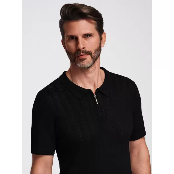  Tricou pentru bărbați OMBRE OM-POSS-0158 NEGRU 