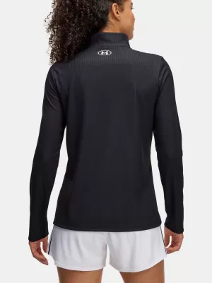 Tricou pentru femei UNDER ARMOUR TECH RIB 1/2 ZIP 1389857-001 NEGRU