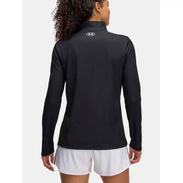  Tricou pentru femei UNDER ARMOUR TECH RIB 1/2 ZIP 1389857-001 NEGRU 