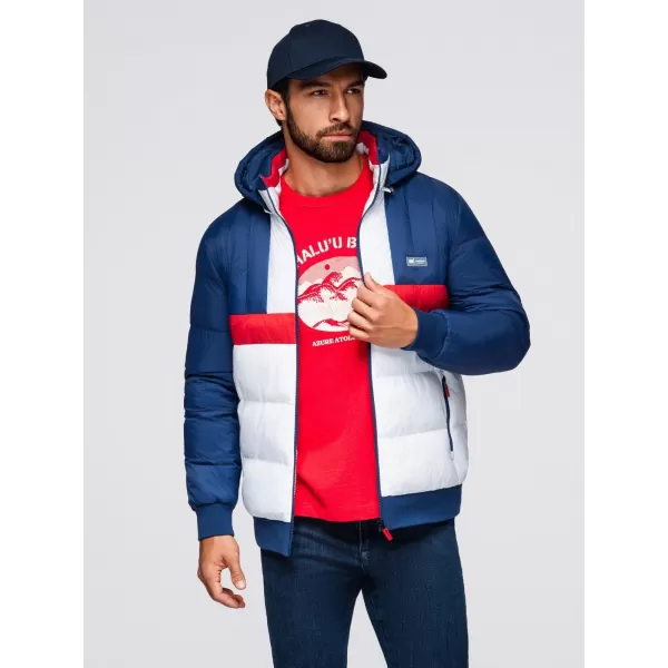  Sacou OMBRE OM-JALP-0296 ALBASTRU ȘI ALB 