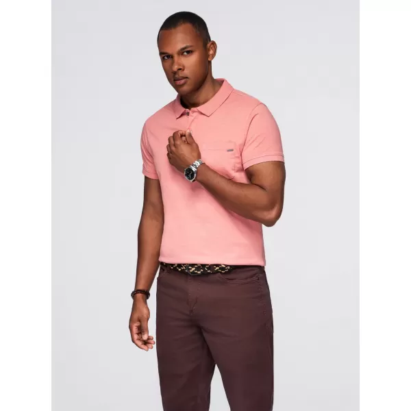  Mens t -thirt cu guler OMBRE OM-POWS-0142 ROZ 