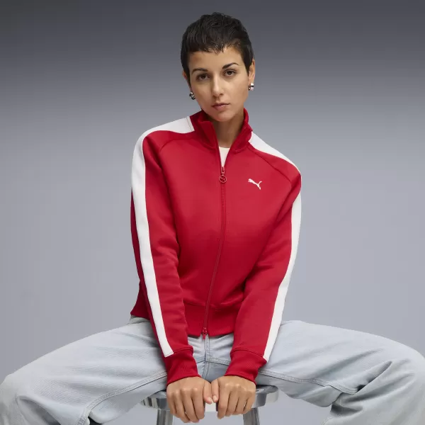  Panoul pentru doamne PUMA T7 ALWAYS ON SHORT TRACK JACKET 62979611 PENTRU TOT TIMPUL ROȘU 